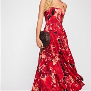 Free People Nellie printed maxi dress red 6